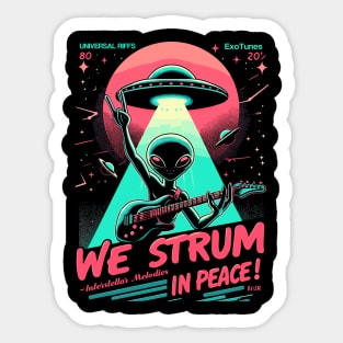 We Strum in Peace! Sticker